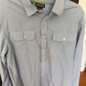 Michael Kors Light Blue Long-Sleeve Button-Down Shirt